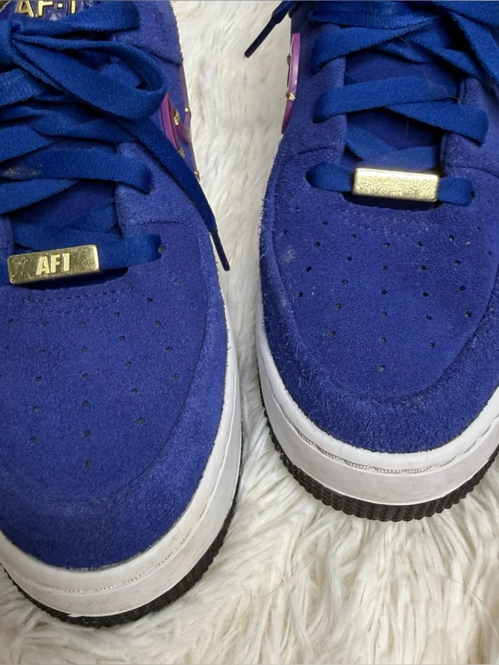 Nike Air Force 1 Sage Low LX Deep Royal Blue Suede Sneakers